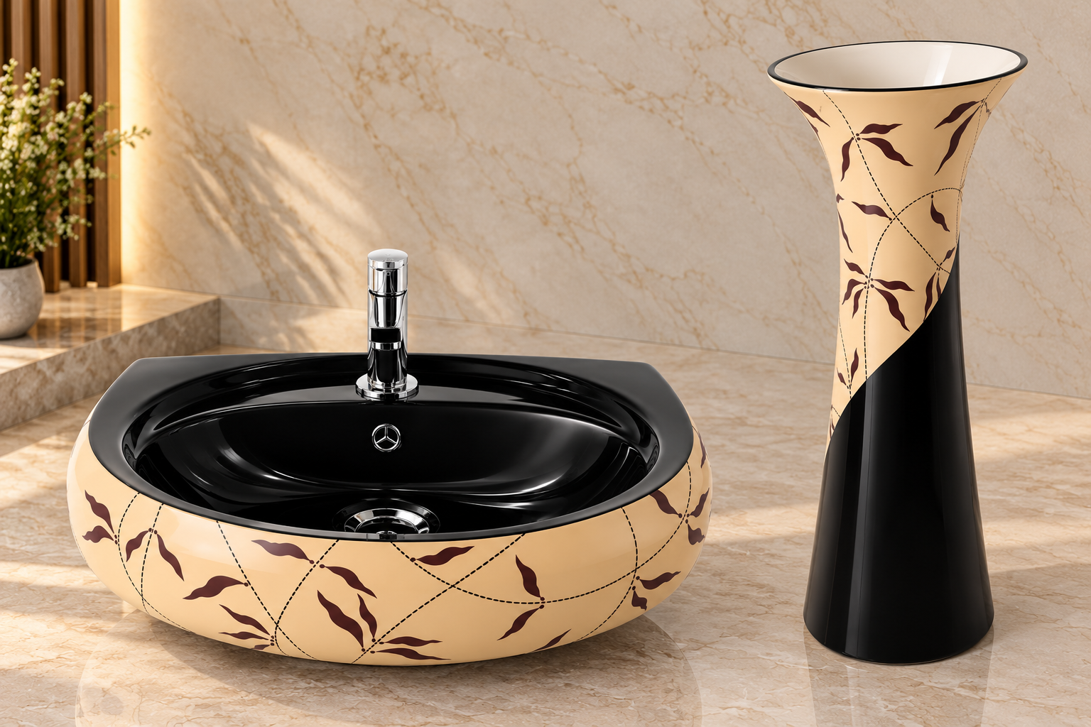 Sonet RP-1076, washbasin with pedestal (view 3)